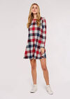 Checked Swing Dress, Red, large