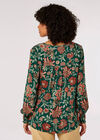 Ornate Floral Print High-Low Top, Green, large