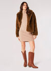 Short Opulent Fur Coat, Rust, large