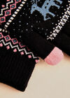 Reindeer Touch Screen Gloves, Black, large
