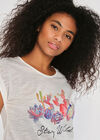 Cactus Stay Wild Slub Jersey Top, Cream, large