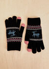 Reindeer Touch Screen Gloves, Black, large