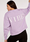 Good Vibe Slogan Sweatshirt, Lilac, large