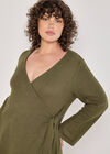 Curve Waffle Knit Wrap Top, Khaki, large
