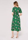 Smocked Bodice Midi Dress, Green, large