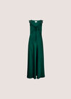 Satin Lace Maxi Dress, Green, large