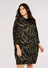 Curve Cocoon Mini Dress, Khaki, large