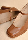 Heeled Mary Jane Shoes, Brown, large