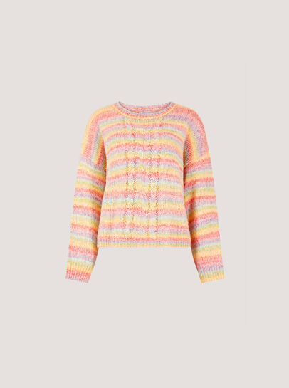 Pastel Stripes Cable Knit Jumper