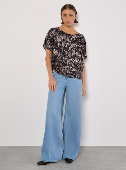 Abstract Brushstroke Woven Top
