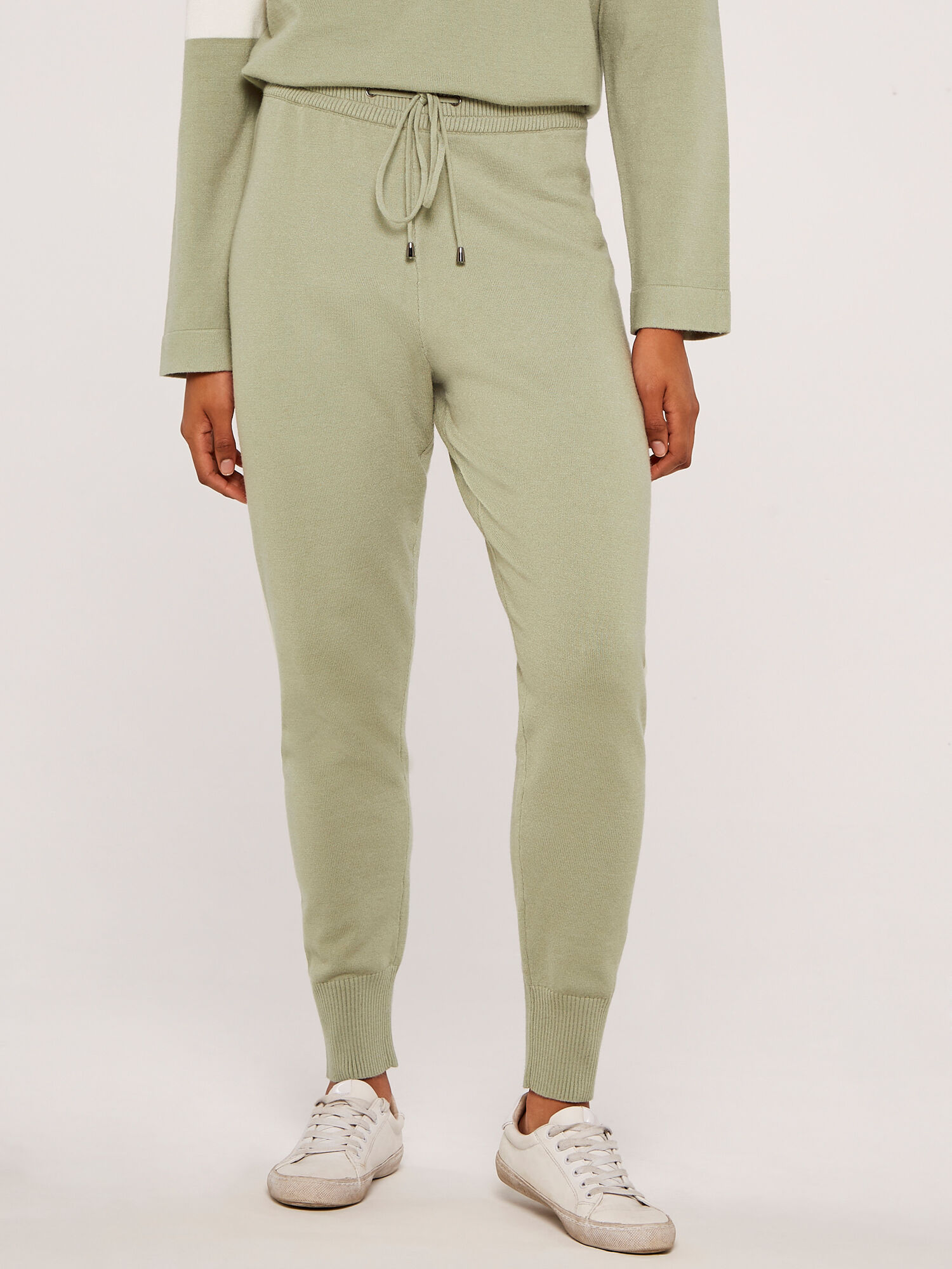 Green shop stripe joggers