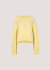Daisy Applique Chunky Knit Jumper, Yellow, large