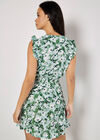 Floral Chiffon Mini Dress, Green, large