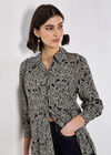 Art Deco Paisley Print Shirt, Black, large