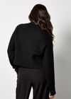 Cable Knit Wrap Jumper, Black, large