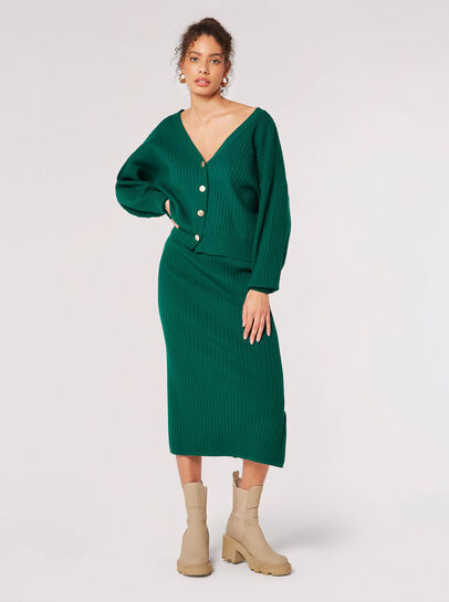 Ribbed Knit Reversible Cardigan Top