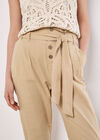 Straight Leg Paperbag Trousers, Stone, large