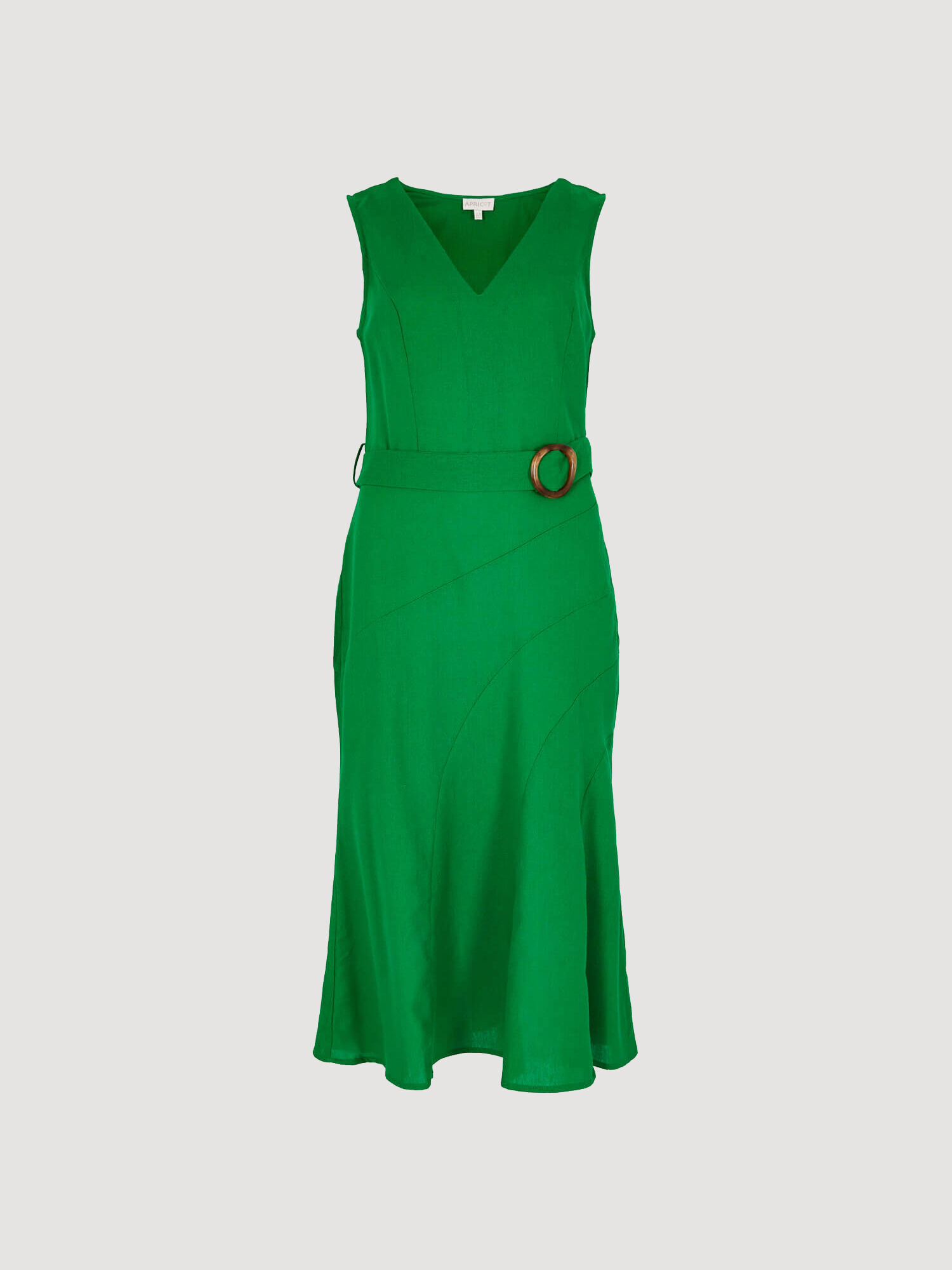 green clothing GREENCLOTHING×DEELUXE 美品 Linen Blend Belted Midi Dress