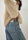 Maca Stud Embellished Wide Leg Jeans, Blue, large