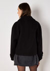 Double Breasted Pea Coat, Black, large
