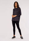 Navy Textured Dot Top, Navy, large