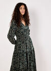 Smock Waist Tiered Dress, Green, large