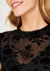 Floral Peplum Top, Black, large