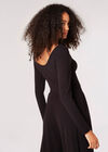 Ribbed Knit Crop Top, Black, large