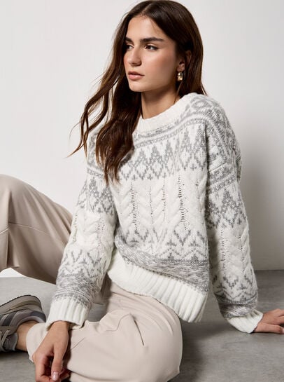 Fair Isle Cable Knit Jumper
