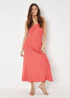 Backless Satin Maxi Dress, Red, large