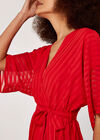 Self Stripe Ruffle Dress, Red, large