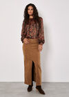 Paisley Sparkle Self Stripe Blouse, Black, large