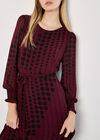 Spot Print Chiffon Midaxi Dress, Burgundy, large