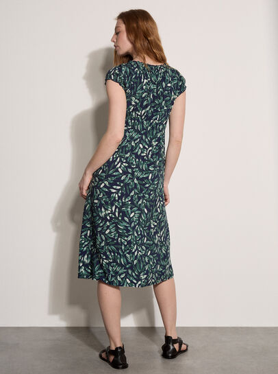 Watercolour Leaf Midi Dress