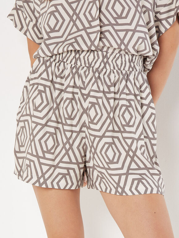 Geo Lines Shirt & Shorts- GreyStone, , large