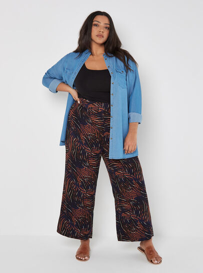 Curve Abstract Swirl Wide Leg Trousers