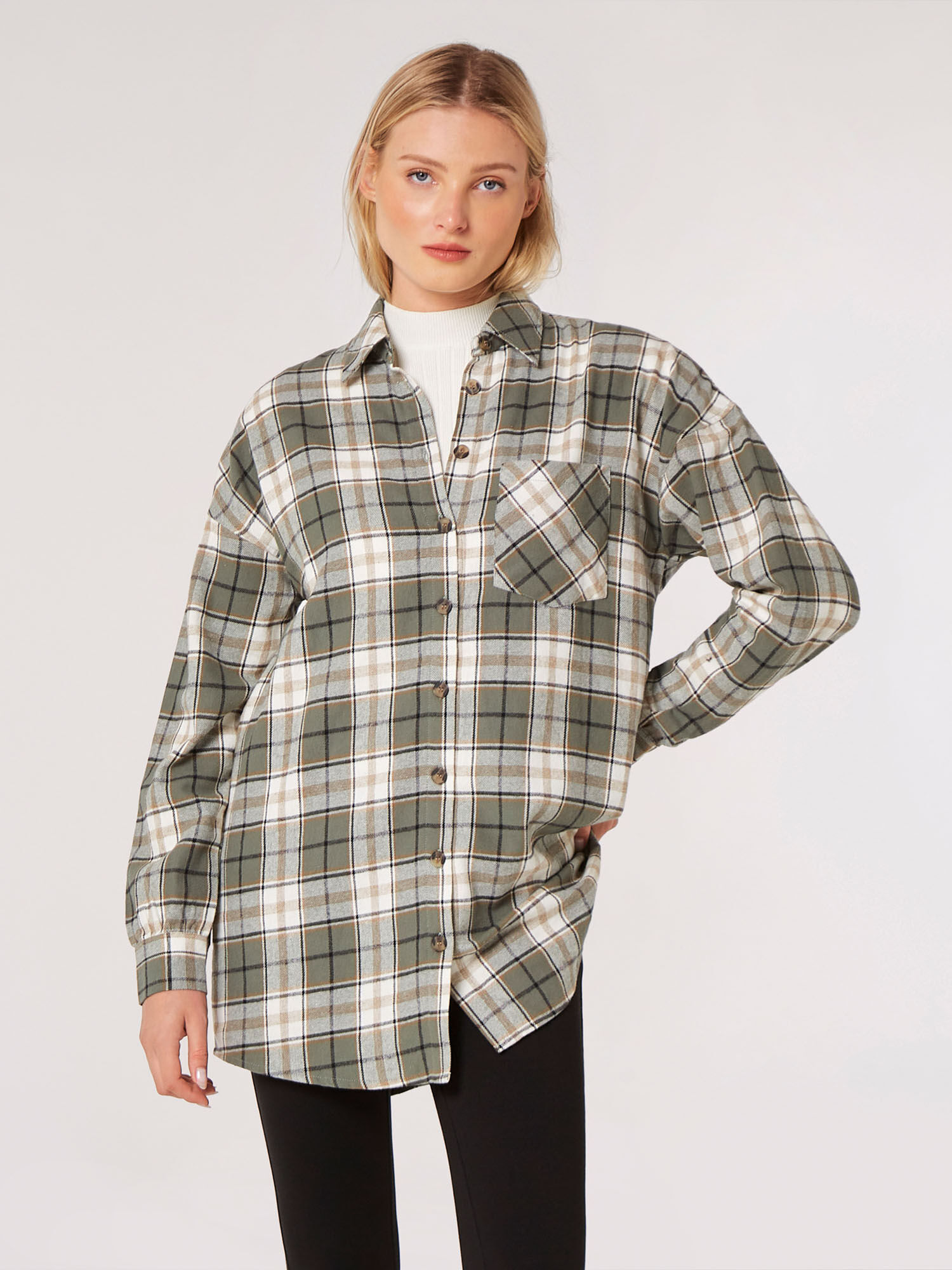 Oversized plaid online shirt dress