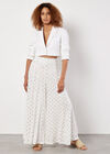 Foil Speckle Flowy Trousers, White, large