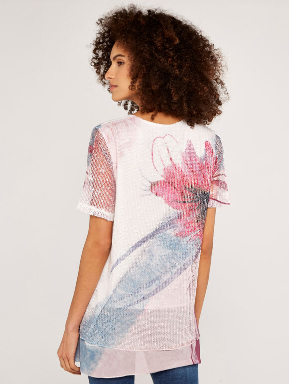 Flower Layer Top, Cream, large
