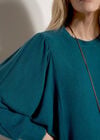Soft Oversized Batwing Jumper, Teal, large