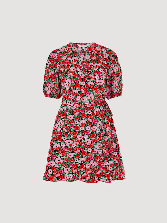 Floral Wrap Playsuit, Pink, large