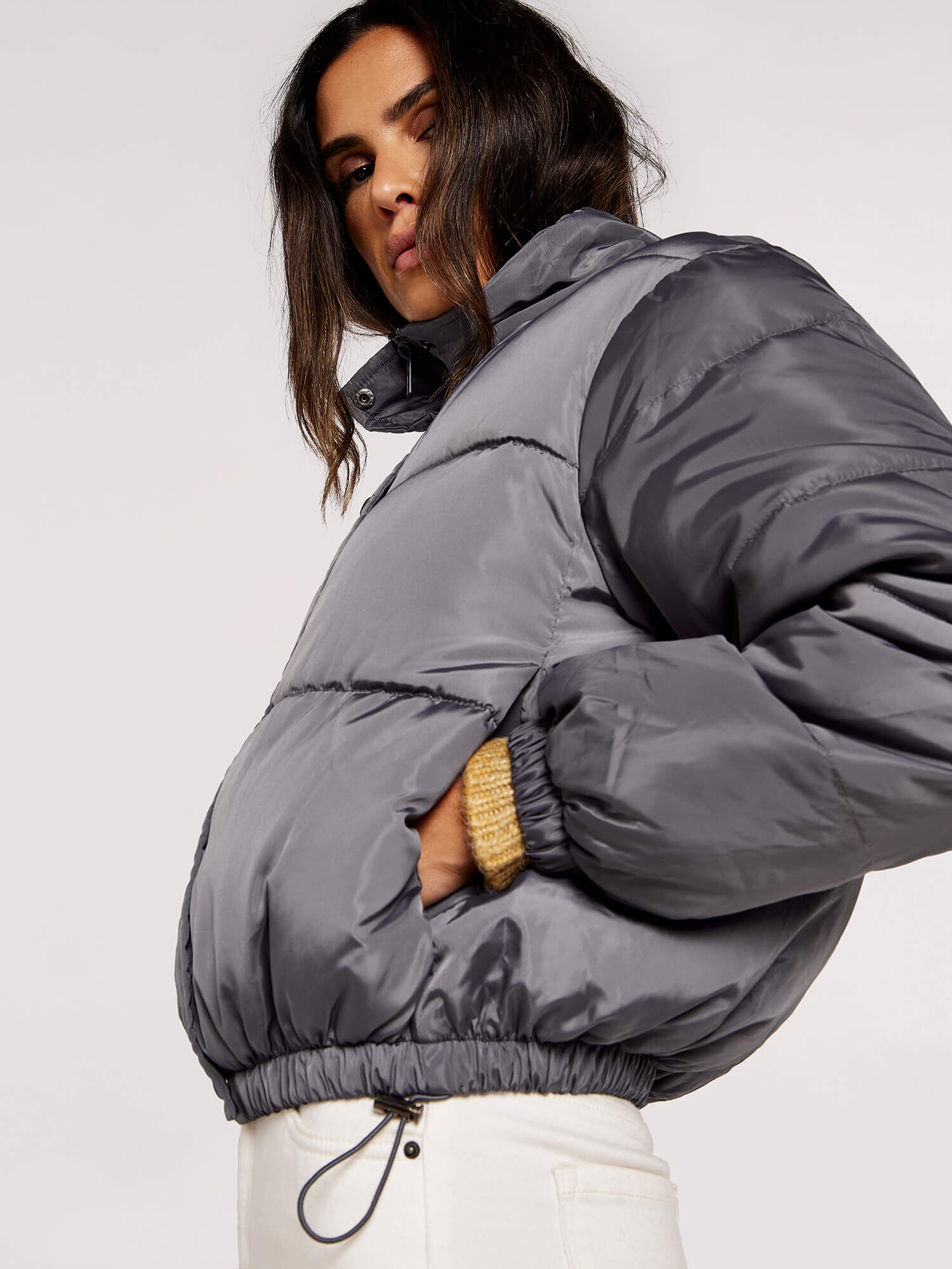 Grey deals cropped puffer