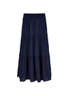 Crinkle Dobby Tiered Skirt, Navy, large