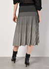 Gradiating Stripe Ribbed Knit Midi Skirt, Black, large