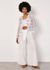Multi Crochet Squares Cardigan, Cream, large