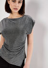 Sparkle Side Ruched Jersey Top, Silver, large