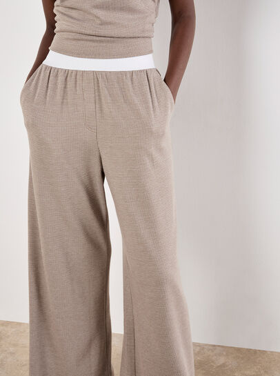 Mini Dogtooth Soft Wide Leg Trousers