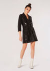 Sequin Blazer Mini Dress, Black, large