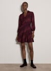 Blurred Spot Shirt Mini Dress, Burgundy, large