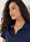 Ribbed Polo Mini Dress, Navy, large